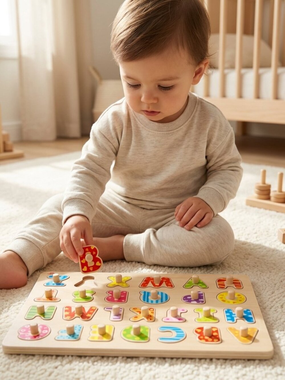 Brand New Wooden Alphabet & Number Puzzle – Montessori Learning Toy